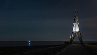 Kugelbake in Cuxhaven bei Nacht